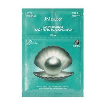 Тканинна маска для обличчя з чорними перлами JMsolution Marine Luminous Black Pearl Balancing Mask, 30мл