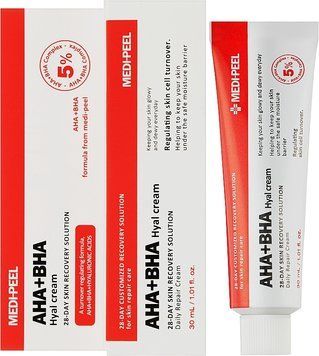 Крем від чорних крапок для обличчя з кислотами MEDI-PEEL AHA BHA 28 Days Hyal Cream 30мл